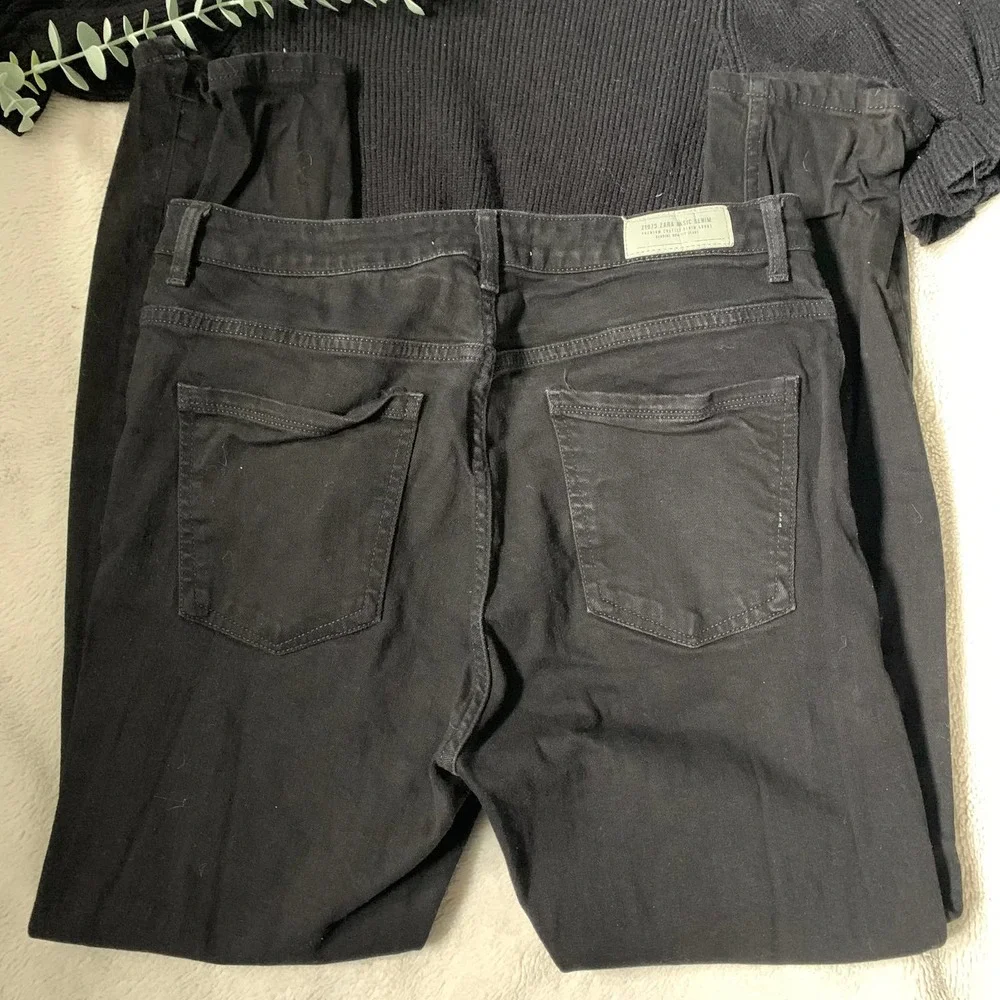 Zara Z1975 Denim High Rise Skinny Jeans in Black - Picture 3 of 3